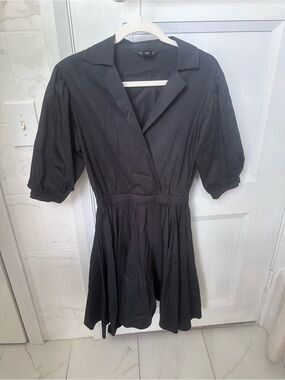 Club Monaco Black Puff Sleeve Mini Dress